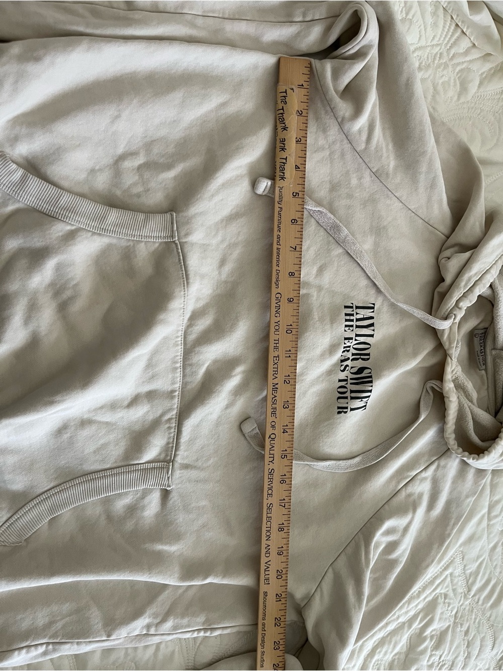 Taylor Swift Cream Pullover Hoodie with Black Logo Large - Picture 4 of 8